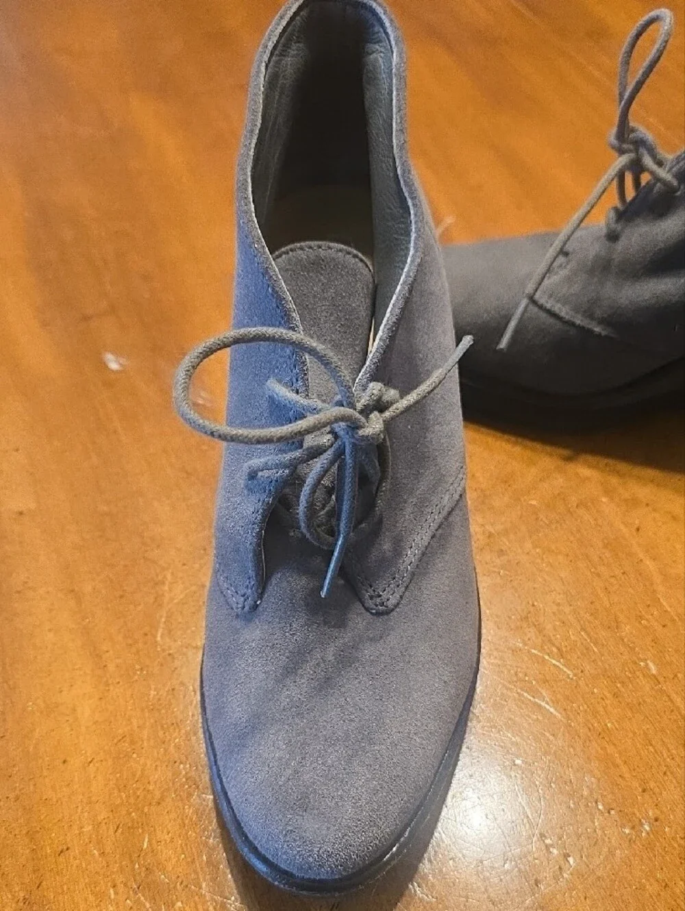 Coach Grey Suede Cassy Wedge Ankle Boots
